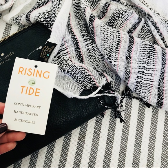 White, Black, & Pink Sparkle Scarf! - Picture 4 of 9